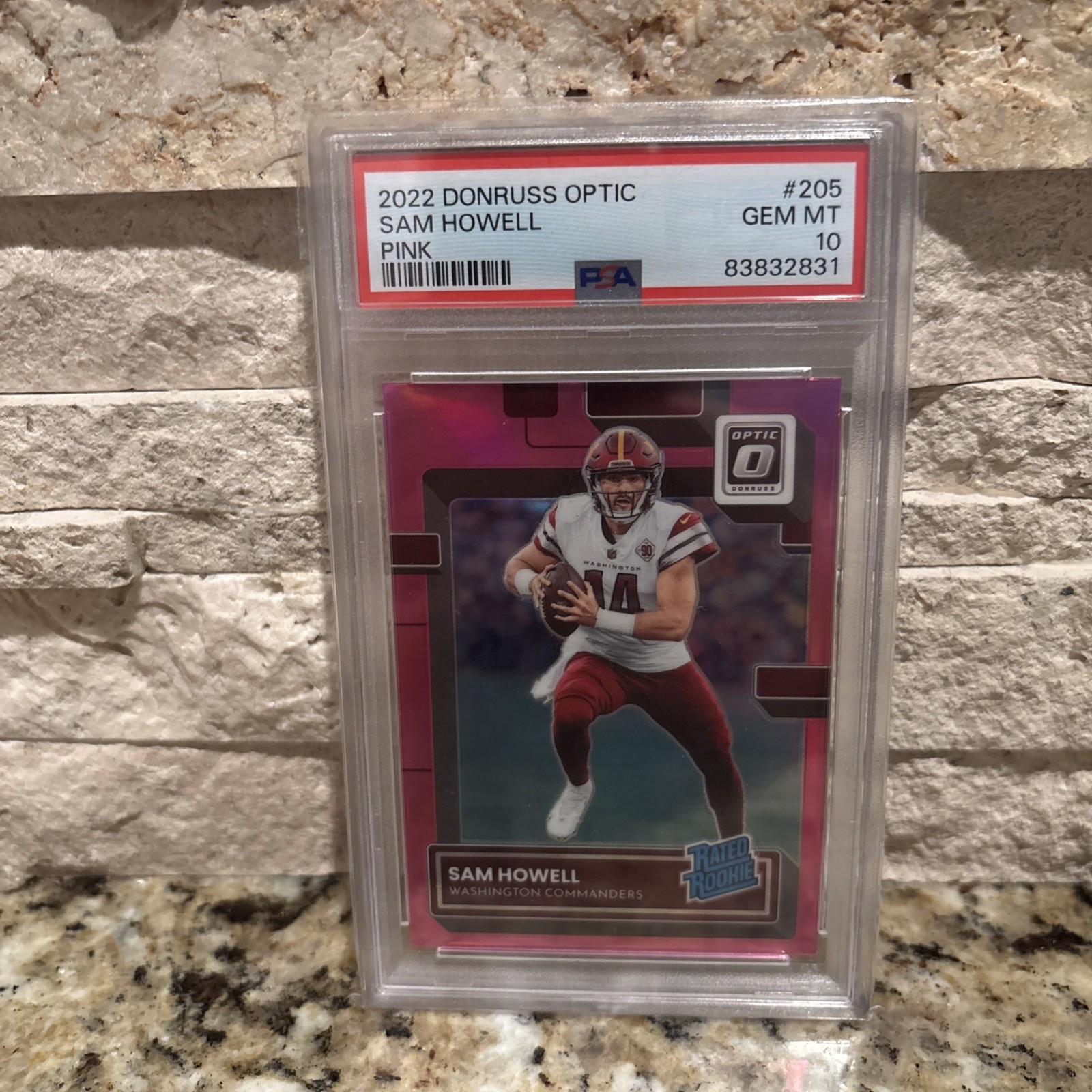 2022 Panini Donruss Optic - Rated Rookie Sam Howell #205 Pink Prizm (RC)
