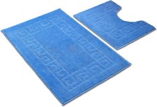 Image of Greek Key Pattern Bath Mats 2 Piece Sets Non Slip Bathroom Mat, Soft Washable R
