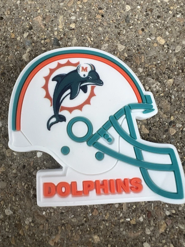 DE COLECCIÓN NFL RETRO MIAMI DOLPHINS AÑOS 70’S LOGOTIPO GOMA CLASIFICACIÓN TABLERO IMÁN NUEVO Foto 3 de 3