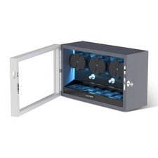 Automatic 6 Watch Winder with 6 Storage Dispaly Case Box LED Skin-Feel Film