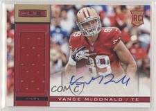 2013 Rookies & Stars Rookie Materials Signatures 10/299 Vance McDonald Auto fm0