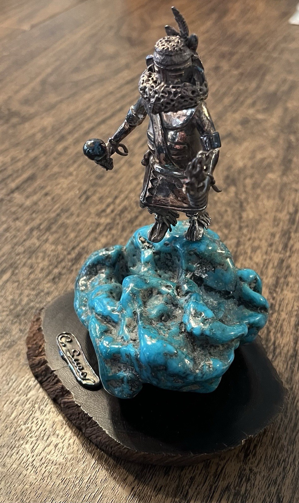 Vintage Carol Sues Silver & Turquoise Kachina Figure Native American