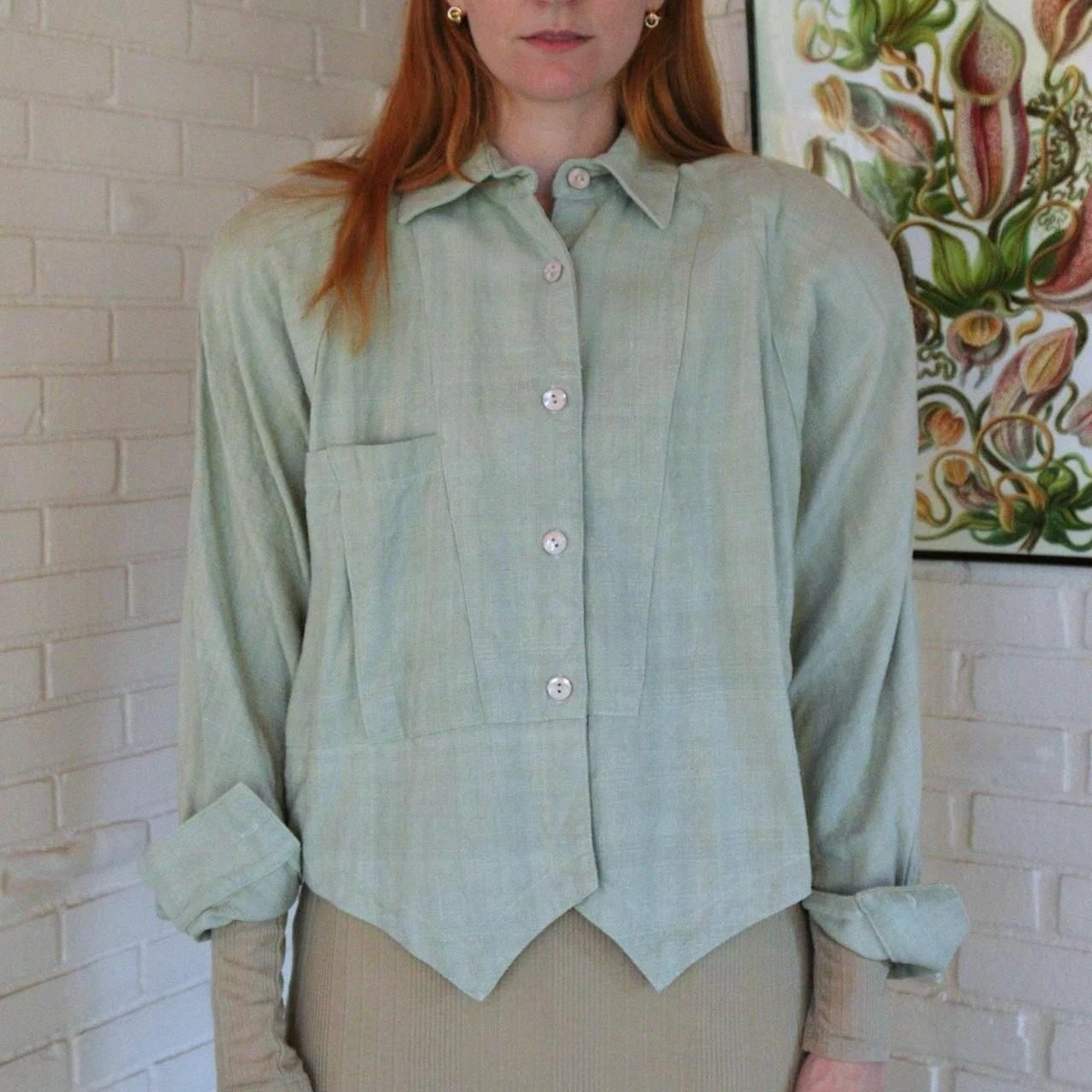 Linen 1980s Vintage Tops for Women for sale | eBay