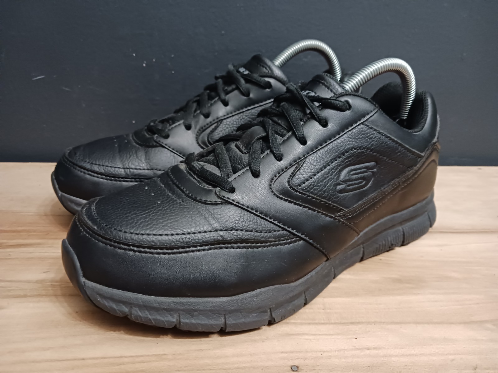 Skechers Work Shoes Nampa-Wyola SR/EH Black Lace Up Unisex Womens 9 Men 7.5 Wide