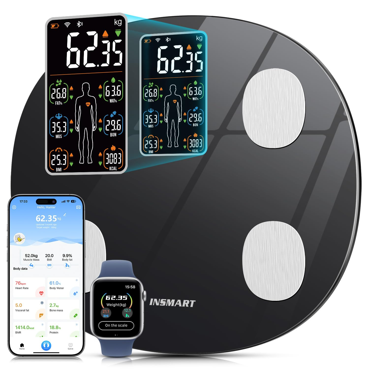 Bilancia Digitale Design Ultra-Slim - Display Integrato 8 Dati