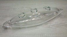 Clear Handblown Leonardo Glass Table Top Cut Out Contemporary Cigar Posy Vase