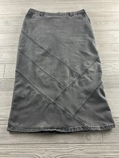 Christopher Banks Denim Size 6 Skirt Midi Gray Jean Zippered Modest Femenine