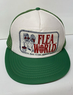 1980's Flea World Orlando FL. Snap Back Mesh Trucker Hat Cap