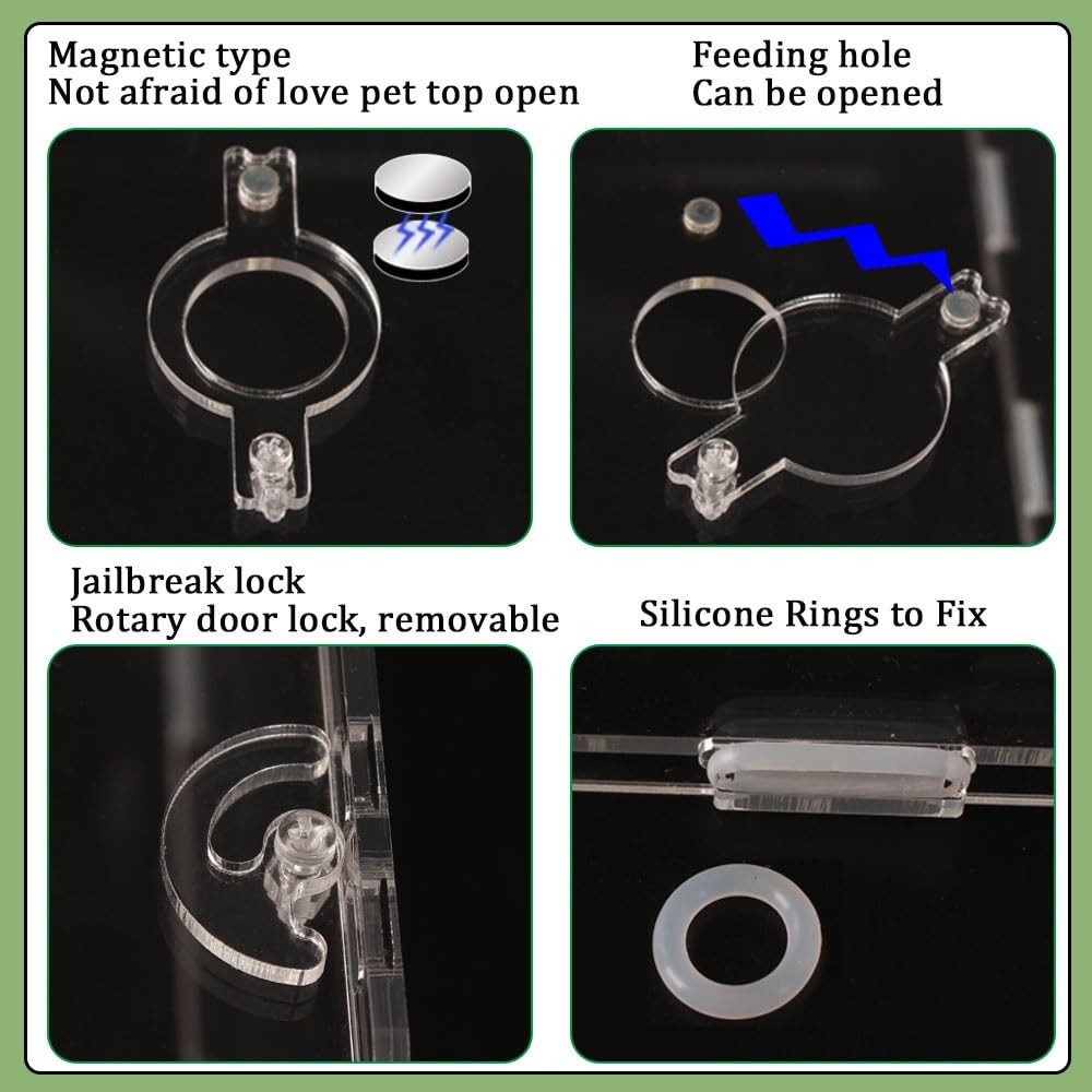 Acrylic Vivarium 8x4x4 Inch Rectangular Enclosure Tarantula Lizard Snake Pet