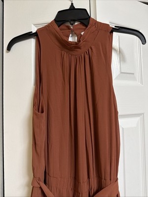 NWT~DR2 NORDSTROM~Midi Sleeveless Mock Neck~Lined~Belted~Pullover~Dress Size LG