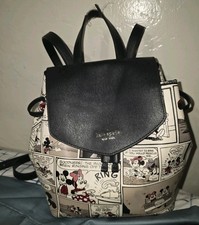 Kate Spade Disney Mini Backpack Mickey Minnie Comic Print Black White Bag