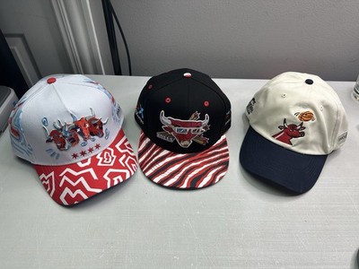 Lot Of 3 Chicago Bulls Basketball BMO Harris Artist Series Snapback Hats NEW
