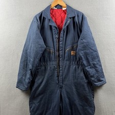 Vintage Big Ben Coveralls Men s Large Blue Insulated Long Sleeve Red Interior