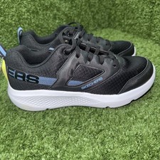 Image of Skechers Go Run Elevate Junior Trainers Size UK 3 Black/ Blue Brand New