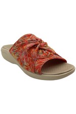 Bzees Women's Cherish Stretch Fabric Knotted Sandal Coral