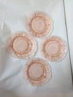 Set of 4 Jeanette Cherry Blossom Pink Depression Glass 5.75" Bread Plates