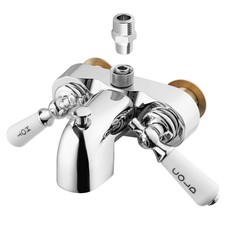 Clawfoot Tub Diverter Shower Kit Chrome Ceramic Disc