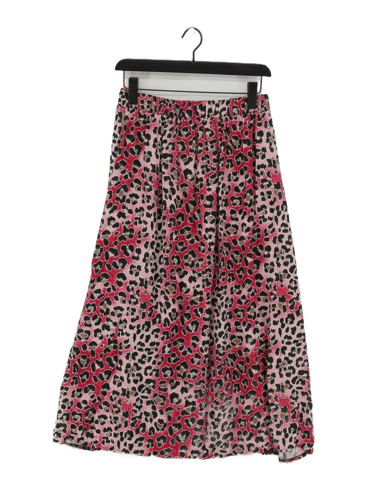 Amazing Women's Pink Animal Print Maxi Skirt 100% Viscose Long S-image