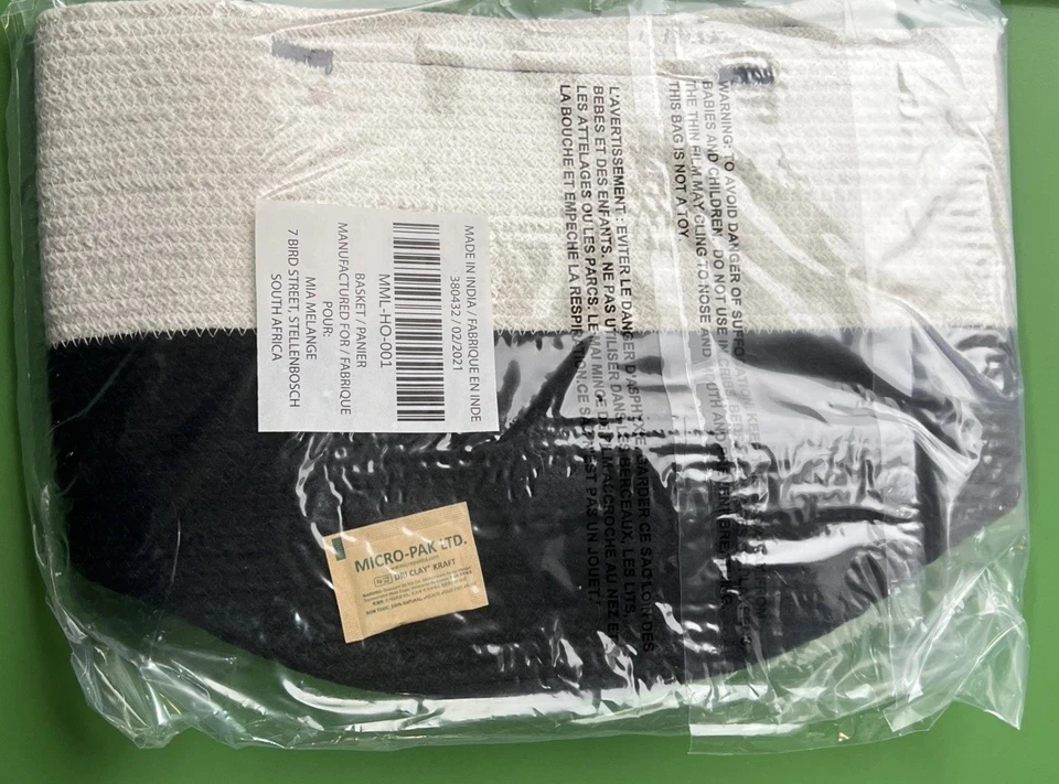 Mia Melange Foldable Cotton Rope Basket Handmade Storage Plant Holder New - Image 2 of 4