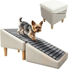 2-in-1 Split Ottoman Dog Ramp, 16.93  H Lightweight  Folding Pet Steps