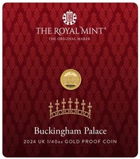 Royal Mint 2024 1/40oz Gold Proof Coin, Buckingham Palace, 24ct Only 2034 minted