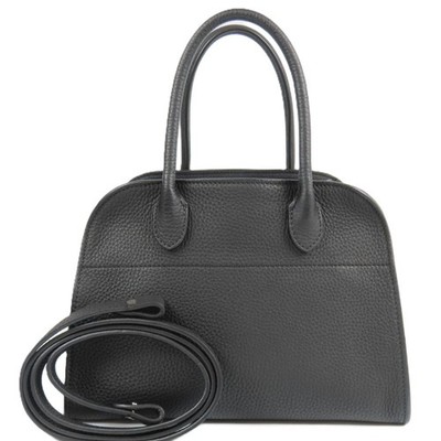 THE ROW Soft Margaux 10 2-Way Shoulder Bag Handbag black Italy Calfskin 103712