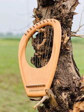 10 String Lyre Harp - Handcrafted Beech Wood Lyre Harp Therapy Instruments