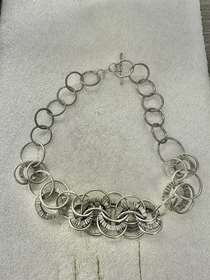 Fernanda SIBILIA Buenos Aries 21  Designer Silver Tone Mod Architecture Necklace