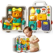 Montessori Busy Board for Toddlers 1-3, Baby Educational Activity Board with ...