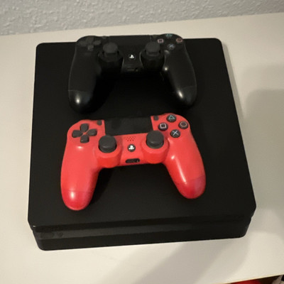 Sony PlayStation 4 Slim 500GB Konsole Schwarz mit 2 DualShock 4 PAL HDMI