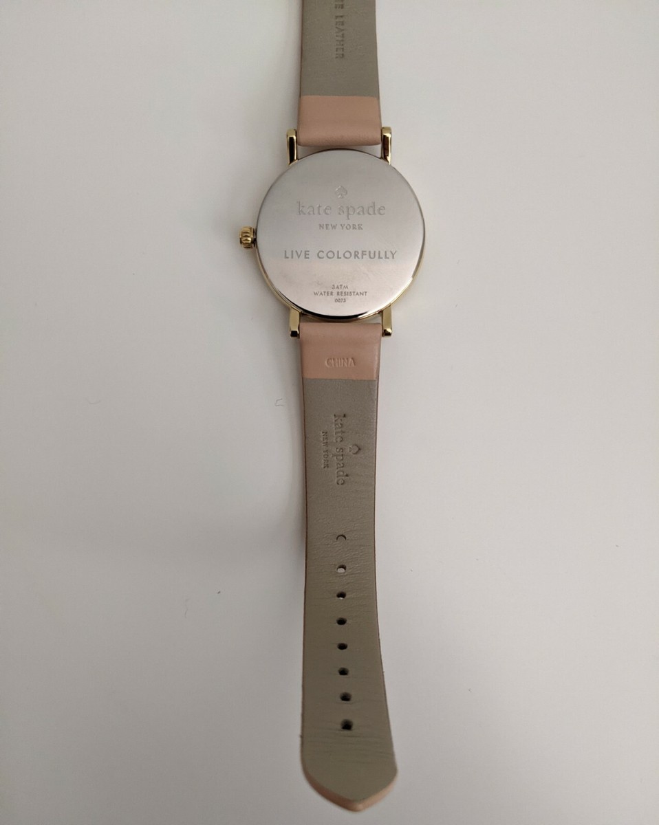 日本未入荷！kate spad vachetta leather and gold-tone metro Metro 5 O'clock Somewhere Vachetta Leather Watch - Seven Season