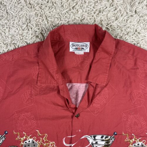 Vintage Pacific Legends Men’s Poker Martini Short Sleeve Hawaiian Shirt X Large - Picture 3 of 12