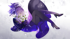 Anime girls purple hair dresses black heels pantyhose Playmat Game Mat Desk