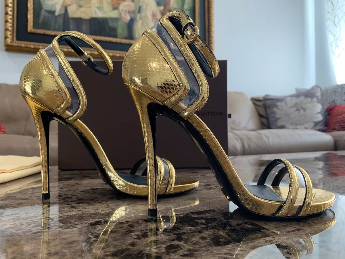 gold louis vuitton sandals