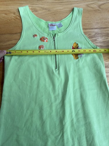 The Disney Store Winnie the Pooh Embroidered Neon Green 1/4 Zip Dress Size Small - Picture 5 of 6