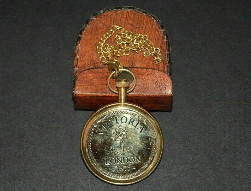 Antique Brass Pocket watch Victoria 1875 vintage with Leather Box Occasion Gift - Image 4 of 4