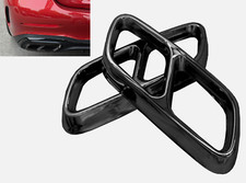 Stainless Steel Black Exhaust Tip Outlet Trim Covers Fits 22-25 W206 C200 C300