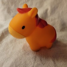 Munchkin 2007 Red Orange Horse Bath Squirt Toy Replacement Farm Barn Animal
