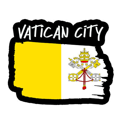 2 x Vatican City Country FLAG TEXT Sticker Stickers window car 4x4 ...