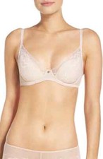 NATORI Cameo Rose Blush Cashmere Nude FLORA Lace Underwire Bra 30DDD NEW 721150