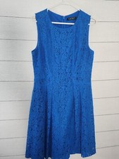 Lauren Ralph Lauren Women's Sz 12 Sleeveless Lace A-Line Dress Cobalt Blue