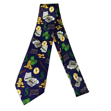 #6657 Steven Harris Navy Blue with Money and Register Accountants Taxes Mens Nec