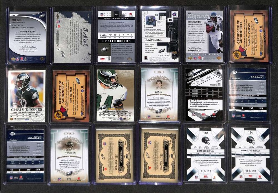 (52) 19992009 Topps/Upper Deck Philadelphia Eagles Auto Autograph Lot
