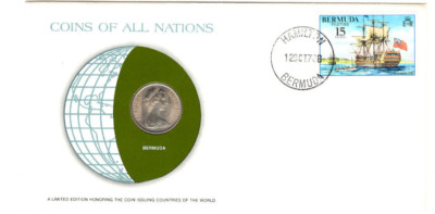 Coins of All Nations Bermuda 25 cents 1973 UNC 