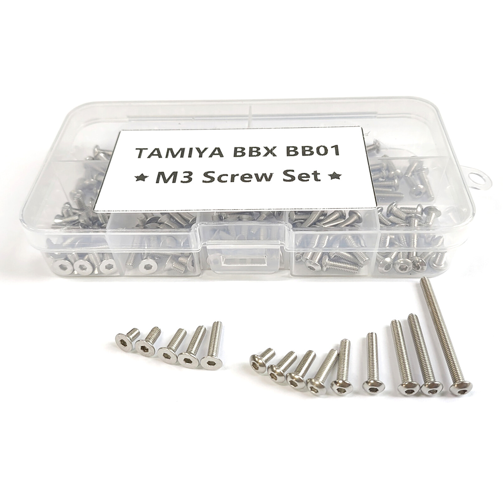Stainless Steel M3 Hex Screws Set for TAMIYA 1/10 RC BBX BB-01 Buggy