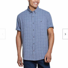 Weatherproof Vintage Men's Woven Performance Shirt, Size M, Blue Night