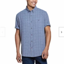 Weatherproof Vintage Men's Woven Performance Shirt, Size M, Blue Night