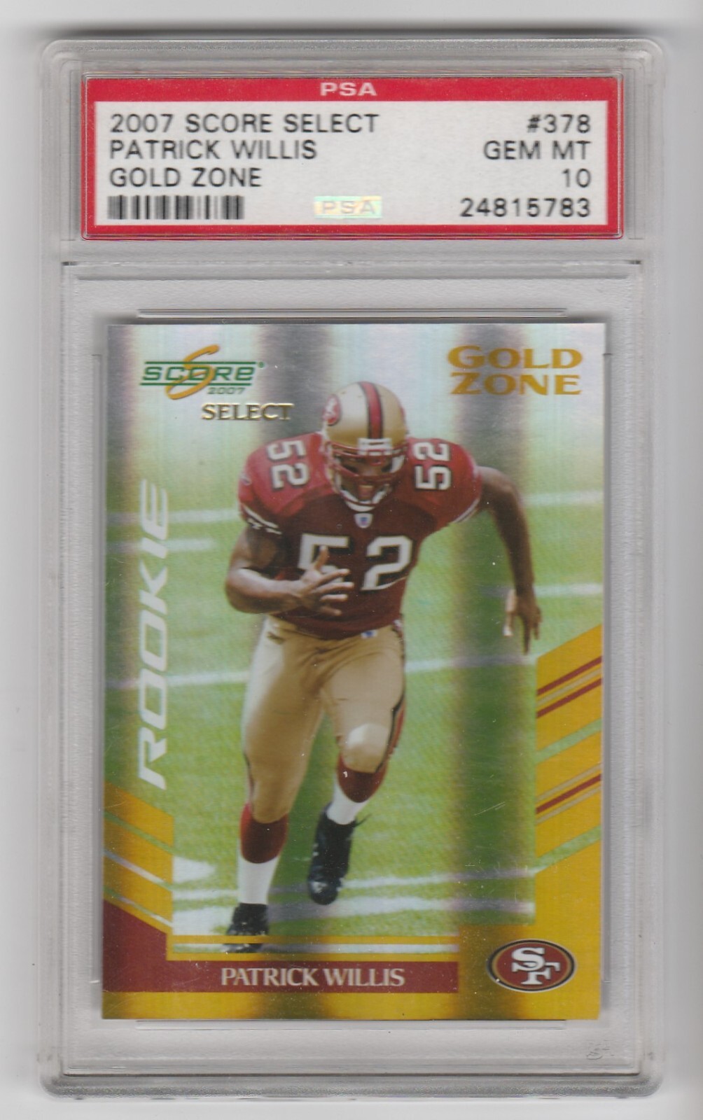Patrick Willis Score Select #378 Gold Zone