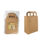 20X Brown Paper Lunch Bags Party Favours W Handle Craft Gift Lollies18X22X8.5cm