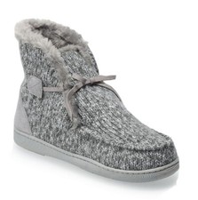 Sonoma Women's Sweater Knit Boot Slippers NWT Gray Memory Foam Size S 5-6